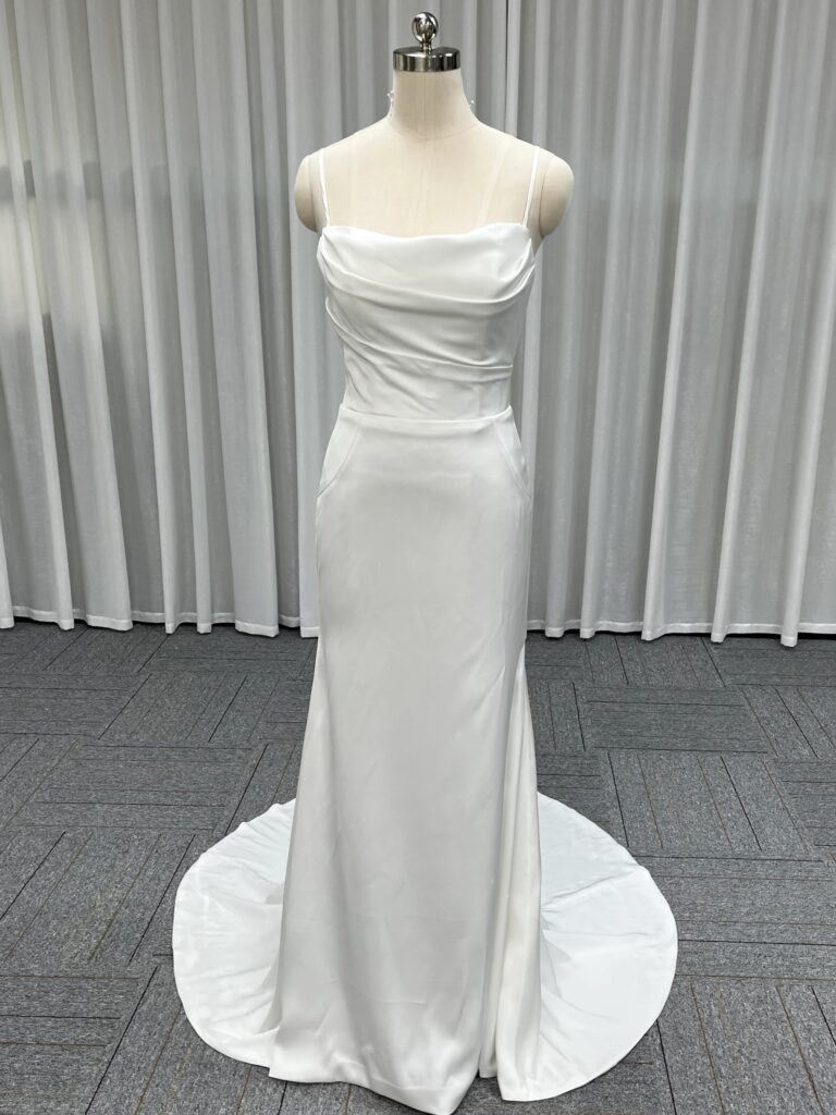 Does the satin wedding dress look good?